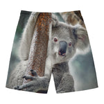 Cute Koala Print Men's Swim Trunks