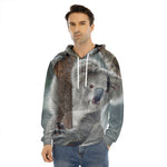 Cute Koala Print Men's Velvet Pullover Hoodie