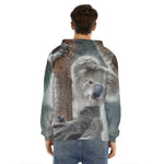 Cute Koala Print Men's Velvet Pullover Hoodie