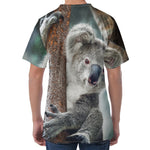 Cute Koala Print Men's Velvet T-Shirt