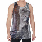 Cute Koala Print Men's Velvet Tank Top