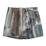 Cute Koala Print Mesh Shorts