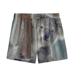 Cute Koala Print Mesh Shorts