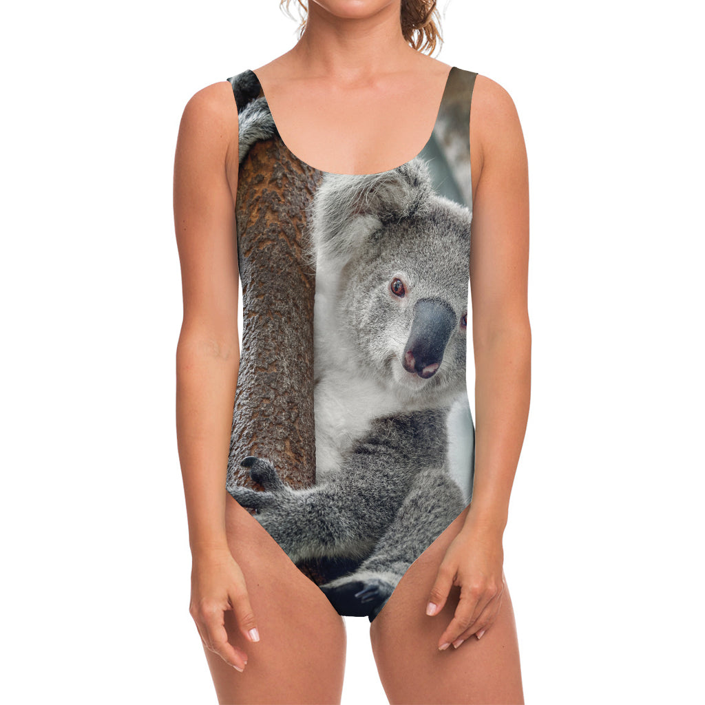 Cute Koala Print One Piece Swimsuit