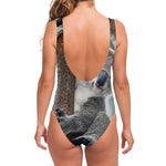 Cute Koala Print One Piece Swimsuit