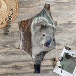 Cute Koala Print One Shoulder Bodysuit