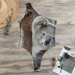 Cute Koala Print One Shoulder Bodysuit