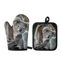 Cute Koala Print Oven Mitt And Pot Holder Set