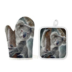 Cute Koala Print Oven Mitt And Pot Holder Set