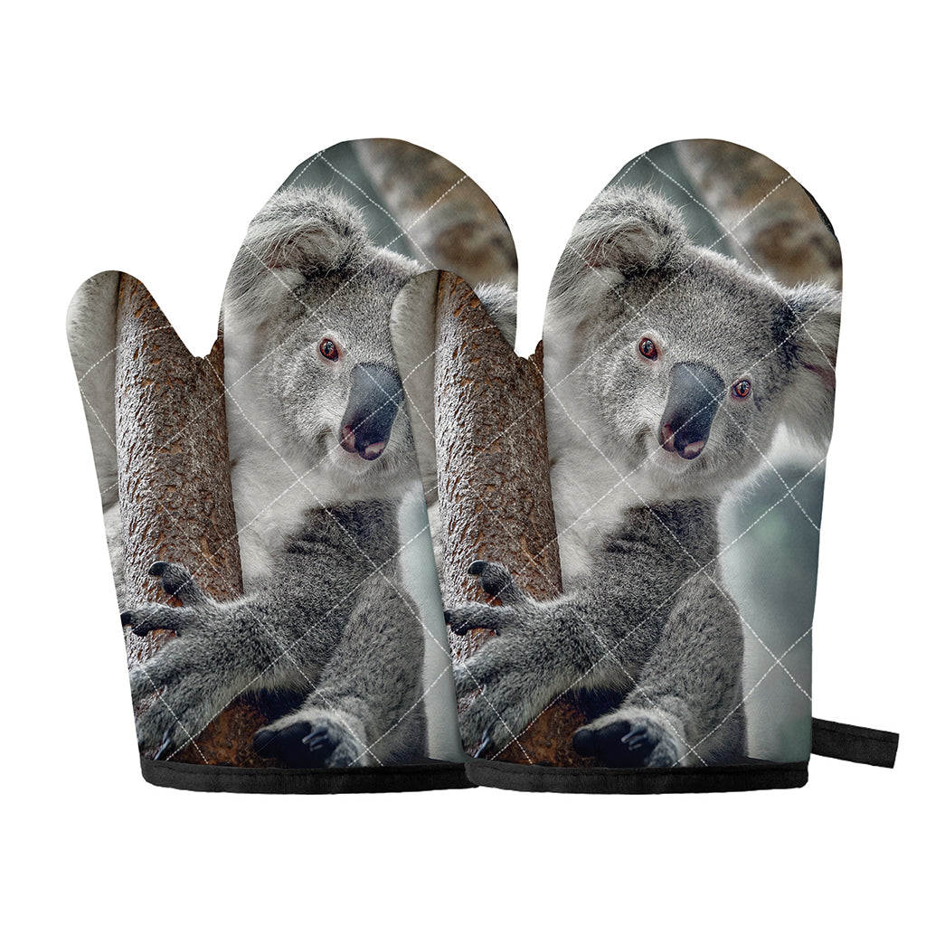 Cute Koala Print Oven Mitts