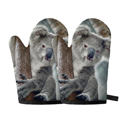 Cute Koala Print Oven Mitts