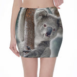 Cute Koala Print Pencil Mini Skirt