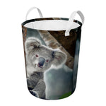 Cute Koala Print Round Laundry Basket
