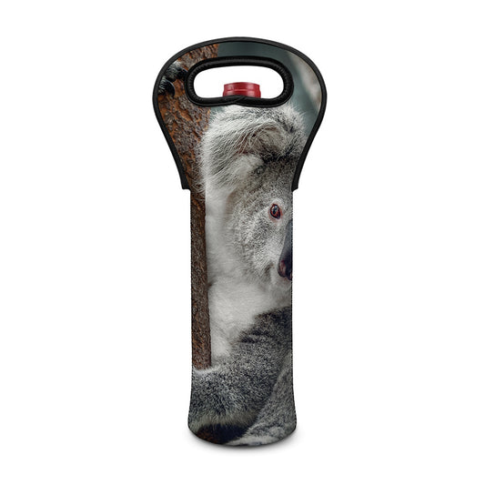 Cute Koala Print Single Neoprene Wine Tote