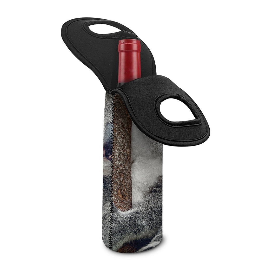 Cute Koala Print Single Neoprene Wine Tote