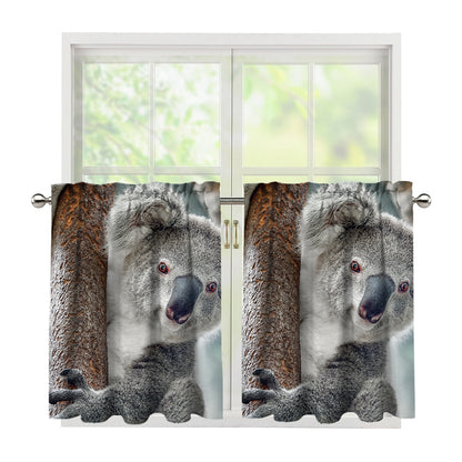 Cute Koala Print Tier Curtains