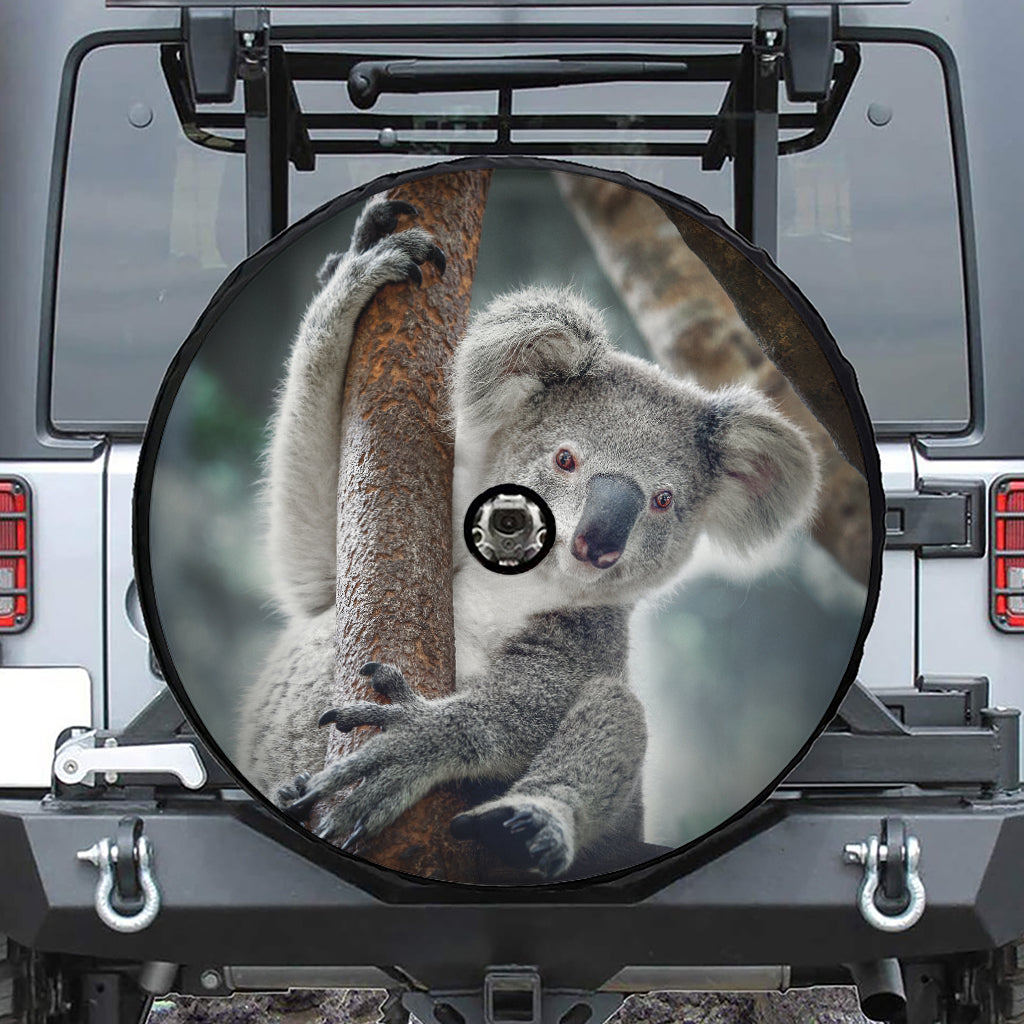 Cute Koala Print Tire Cover With Camera Hole