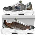 Cute Koala Print White Chunky Shoes