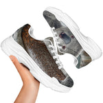 Cute Koala Print White Chunky Shoes