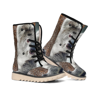 Cute Koala Print Winter Boots