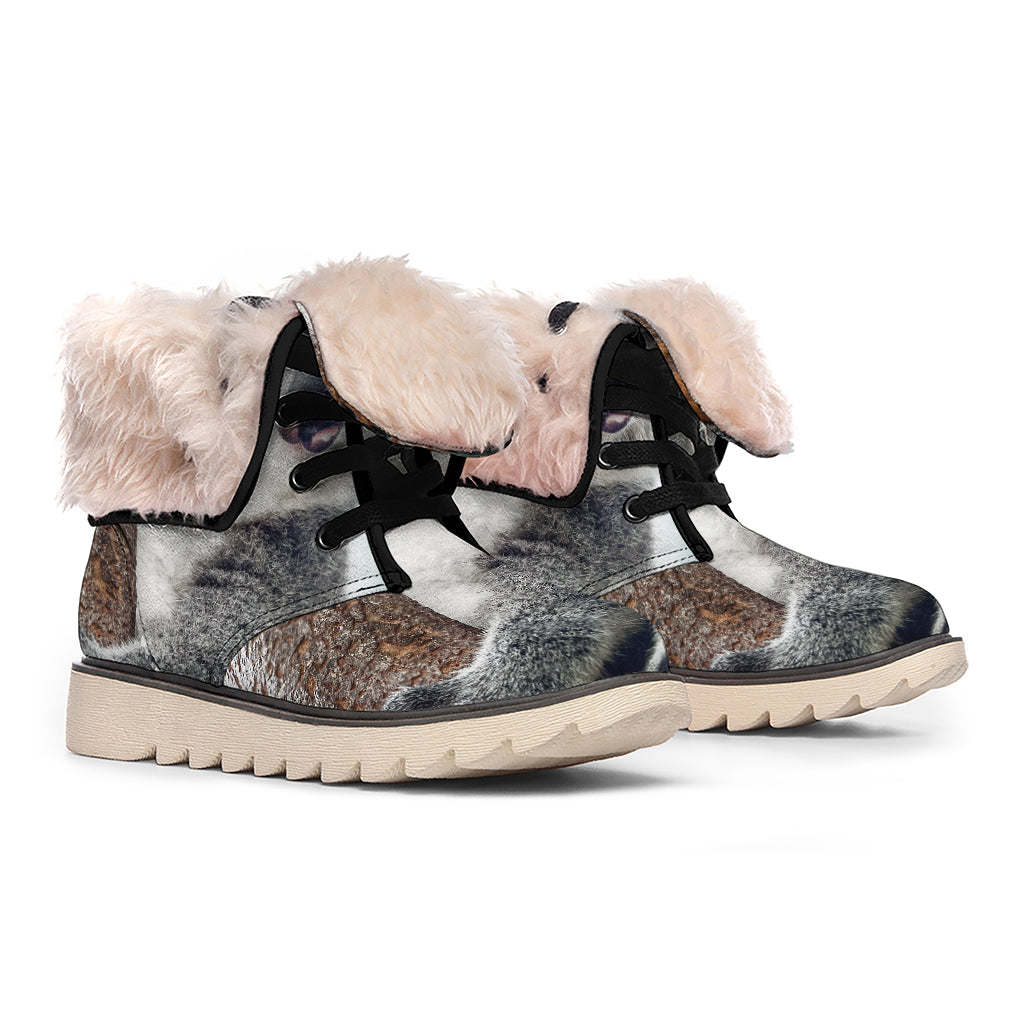 Cute Koala Print Winter Boots