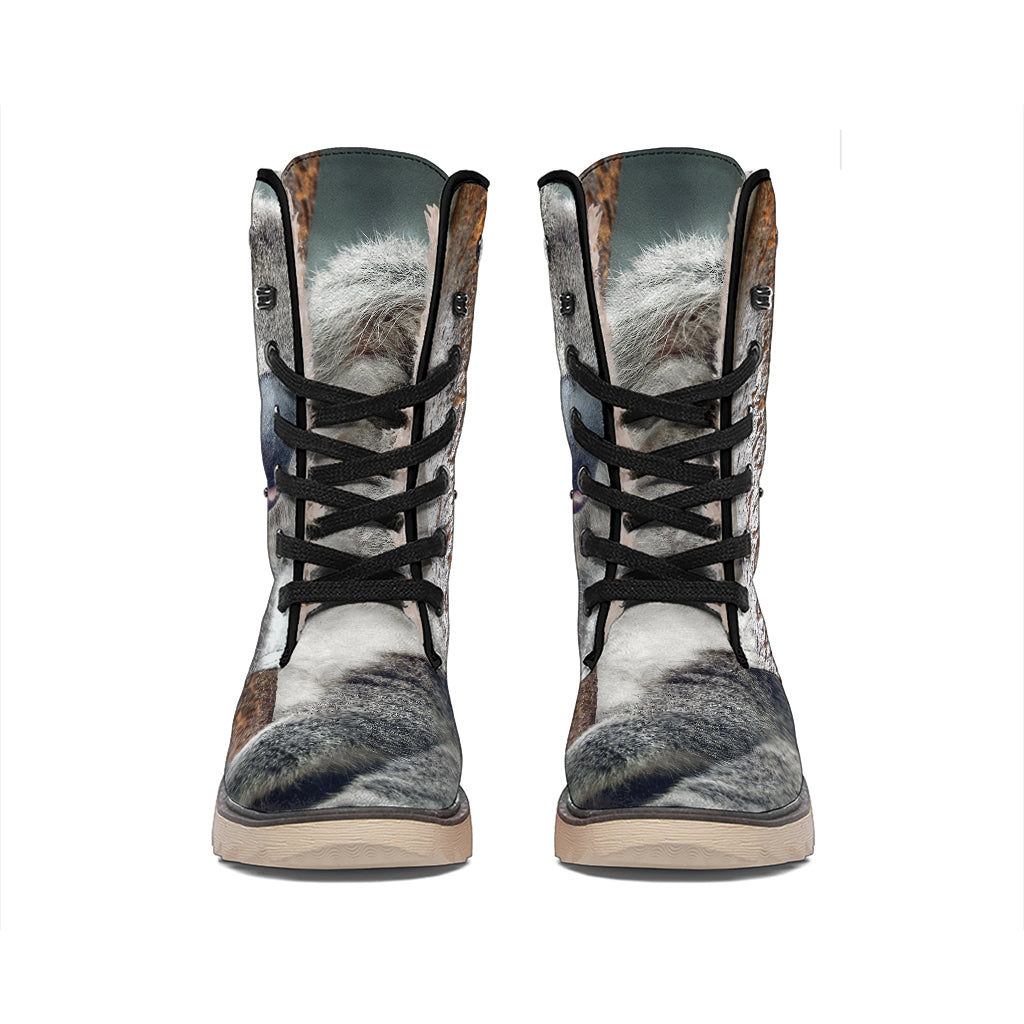 Cute Koala Print Winter Boots