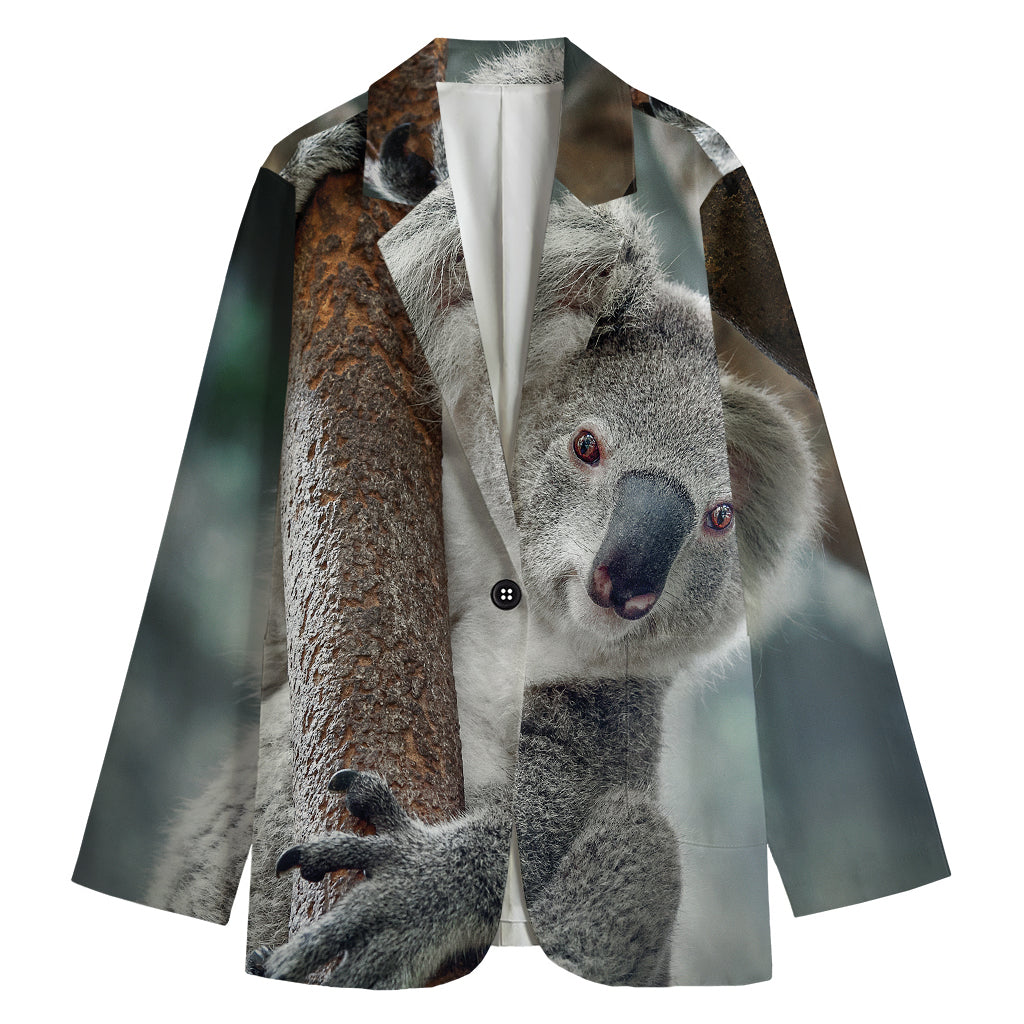 Cute Koala Print Women's Blazer