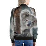 Cute Koala Print Women's Bomber Jacket