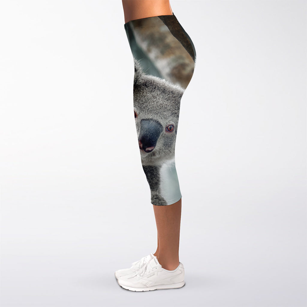Cute Koala Print Women's Capri Leggings