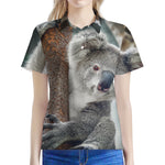 Cute Koala Print Women's Polo Shirt