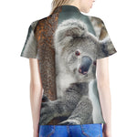 Cute Koala Print Women's Polo Shirt