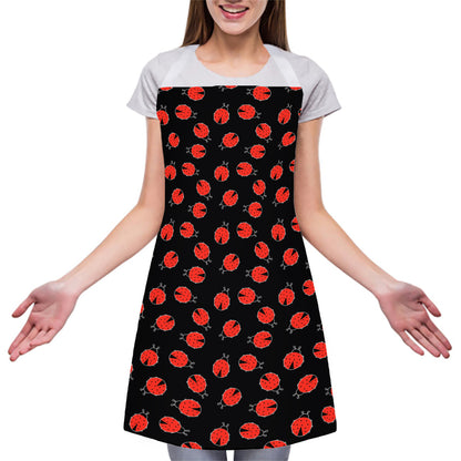 Cute Ladybird Pattern Print Adjustable Apron