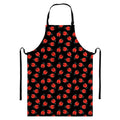 Cute Ladybird Pattern Print Bib Apron With Pocket