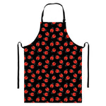 Cute Ladybird Pattern Print Bib Apron With Pocket
