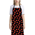 Cute Ladybird Pattern Print Bib Apron With Pocket