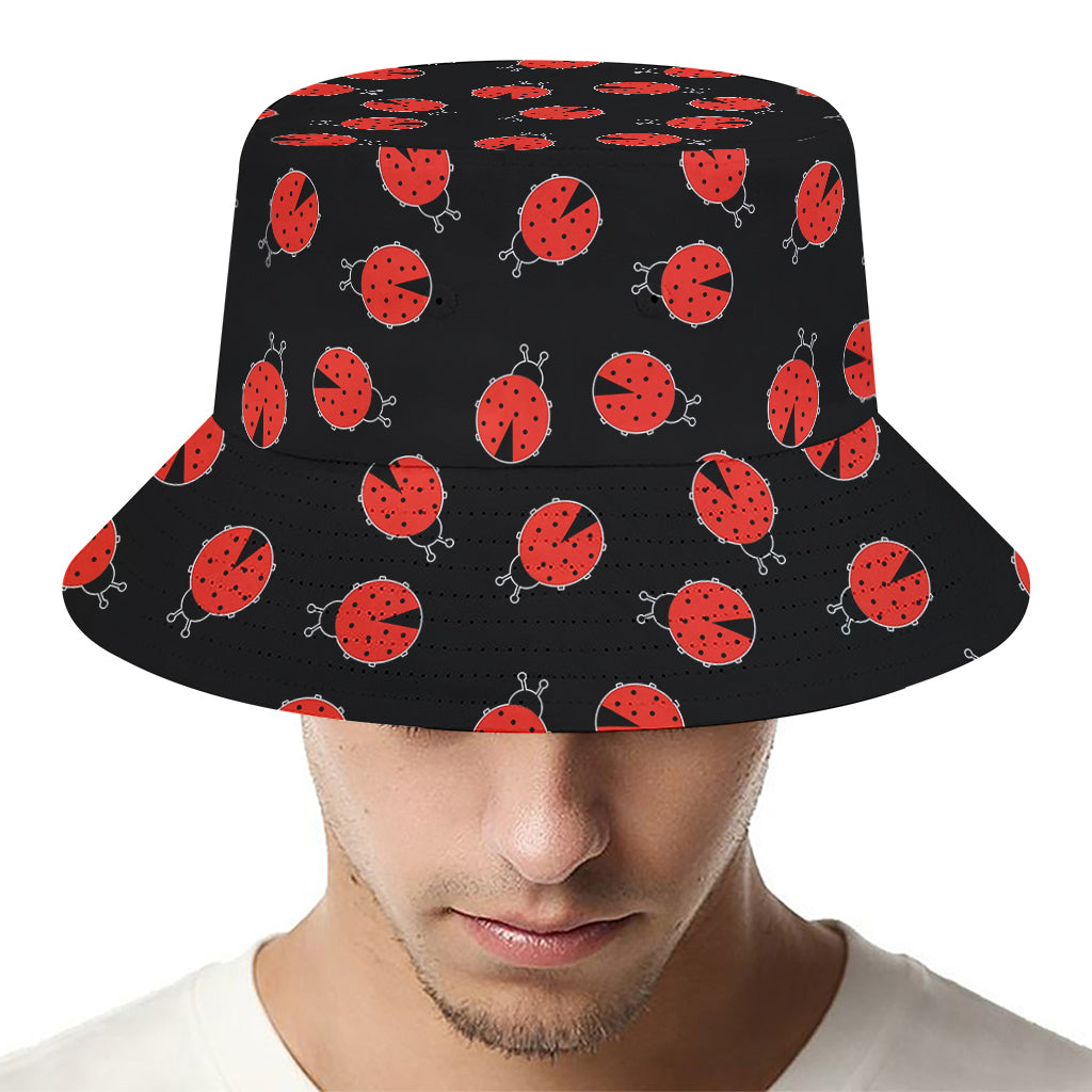 Cute Ladybird Pattern Print Bucket Hat