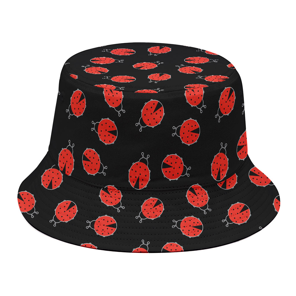 Cute Ladybird Pattern Print Bucket Hat