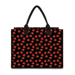 Cute Ladybird Pattern Print Canvas Tote Bag