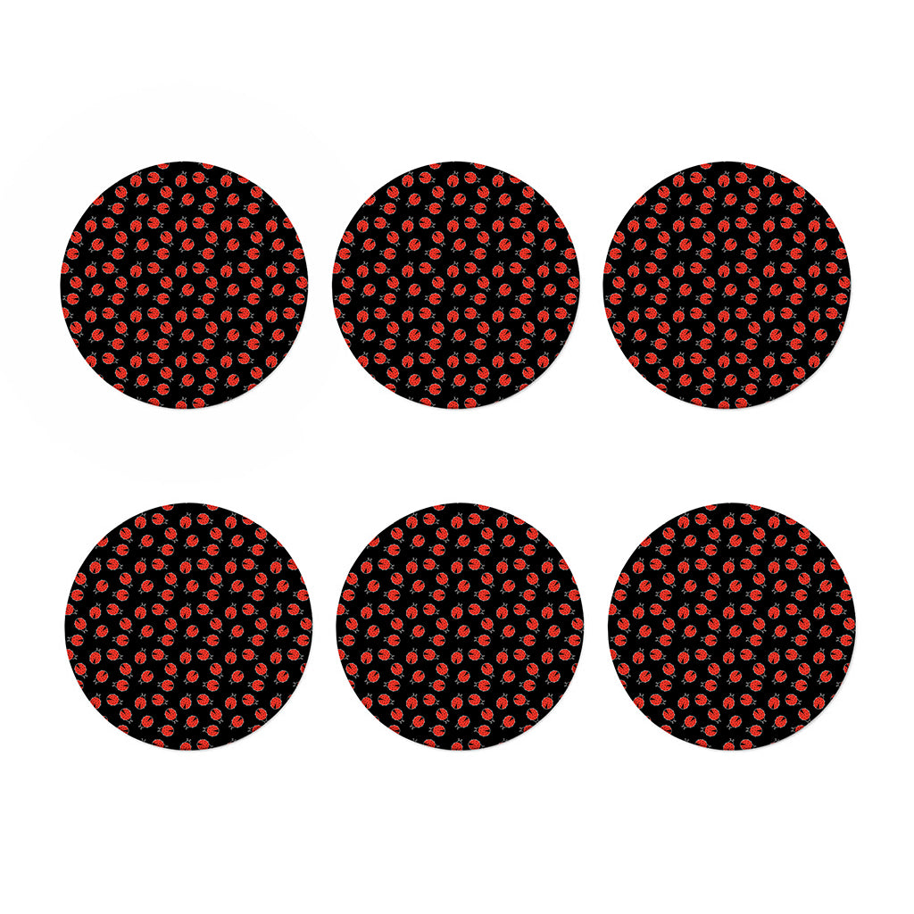Cute Ladybird Pattern Print Coaster Set