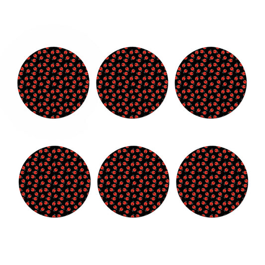 Cute Ladybird Pattern Print Coaster Set