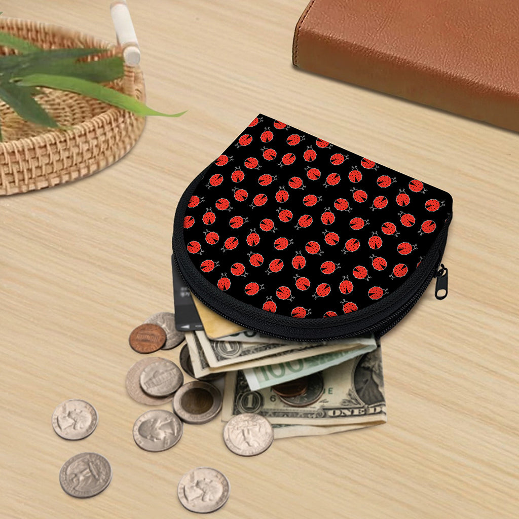 Cute Ladybird Pattern Print Coin Purse
