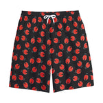 Cute Ladybird Pattern Print Cotton Shorts
