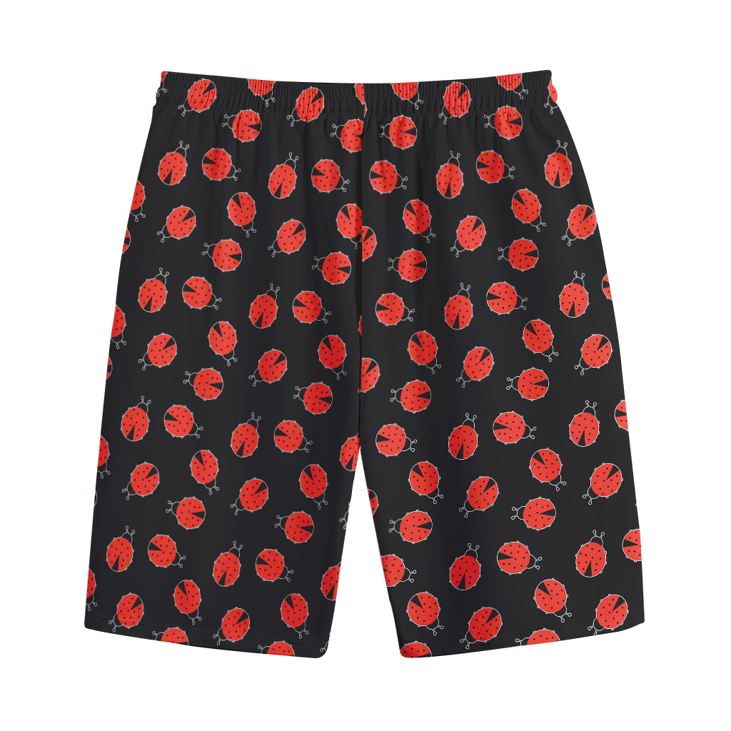 Cute Ladybird Pattern Print Cotton Shorts