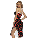 Cute Ladybird Pattern Print Cross Back Cami Dress