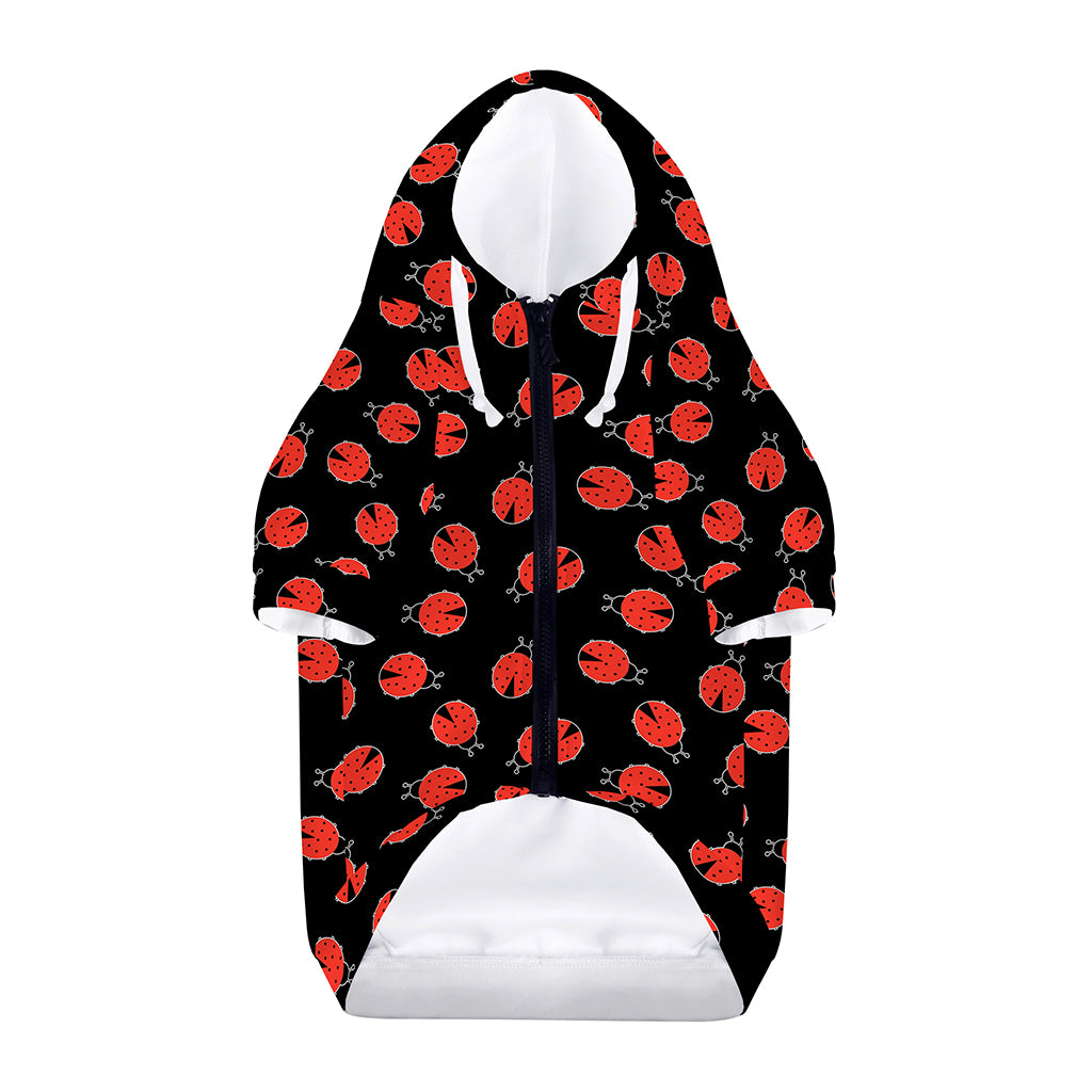 Cute Ladybird Pattern Print Dog Zip Up Hoodie