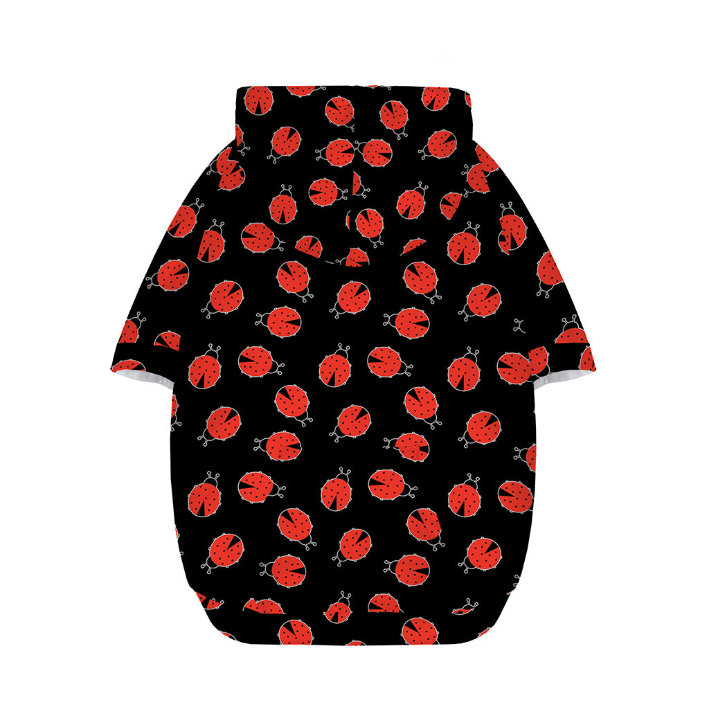 Cute Ladybird Pattern Print Dog Zip Up Hoodie