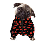 Cute Ladybird Pattern Print Dog Zip Up Jacket