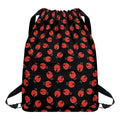 Cute Ladybird Pattern Print Drawstring Backpack