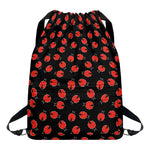 Cute Ladybird Pattern Print Drawstring Backpack