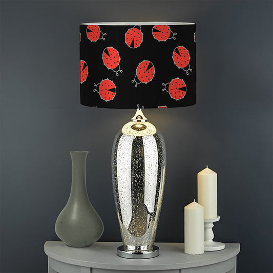 Cute Ladybird Pattern Print Drum Lamp Shade